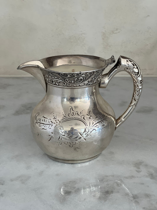 Vintage Silver Creamer Custom Candle