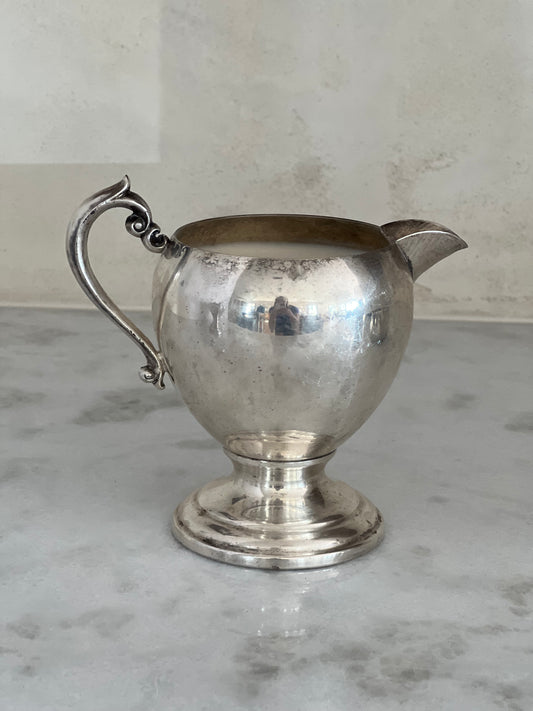 Vintage Silver Pedestal Creamer Custom Candle