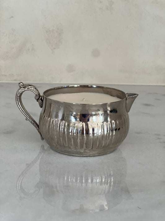 Vintage Small Silver Custom Candle