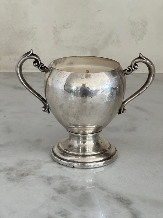 Vintage Silver Pedestal Sugar Custom Candle