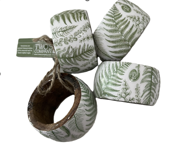 Fern Napkin Rings, set of 4