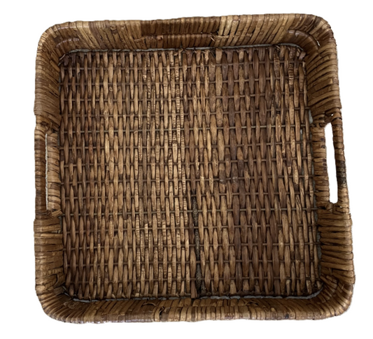 Hand-woven Rattan Tray with Handle