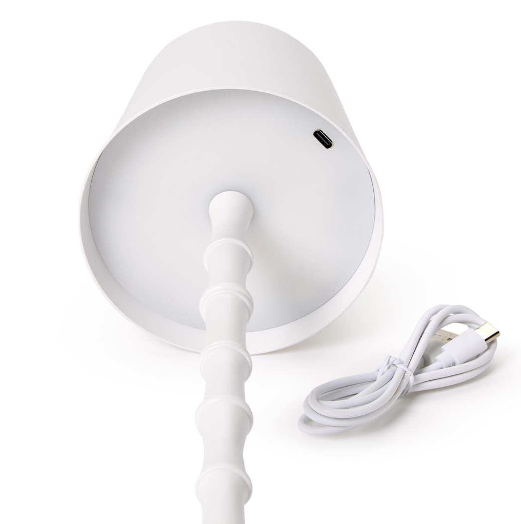 LED Portable Cordless White Bamboo Lamp
