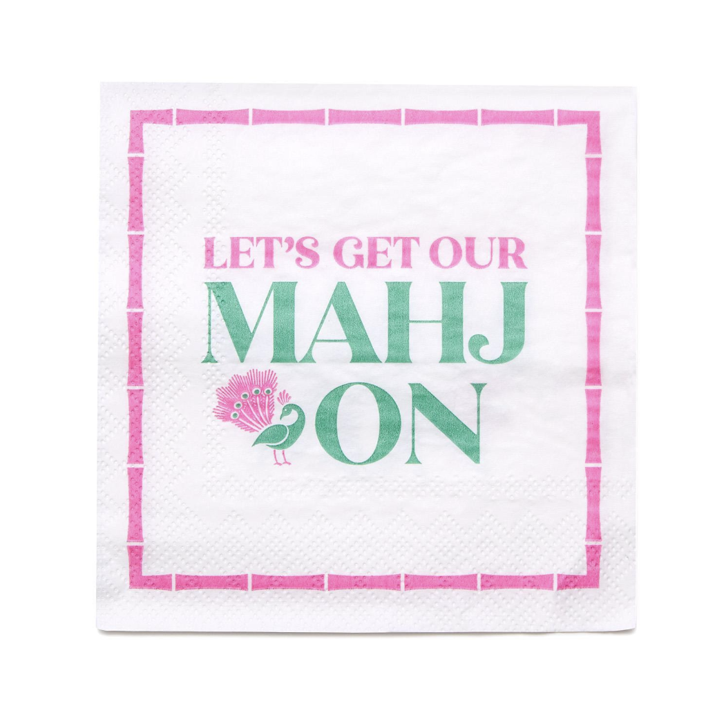 Let's Mahj On 3-Ply Paper Cocktail Napkin