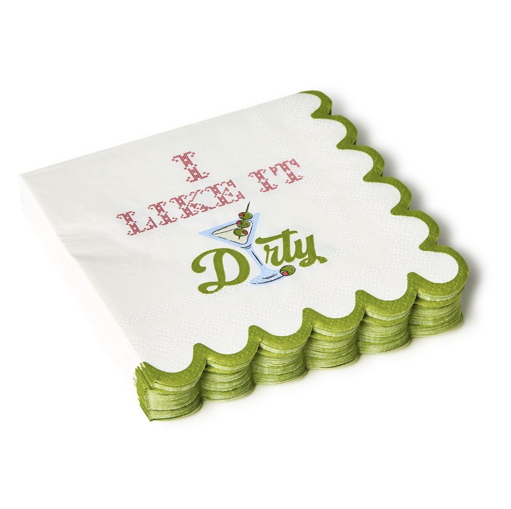 Martini and Olive I Like it Dirty 3-Ply Paper Cocktail Napkin Designed by Boyar NYC