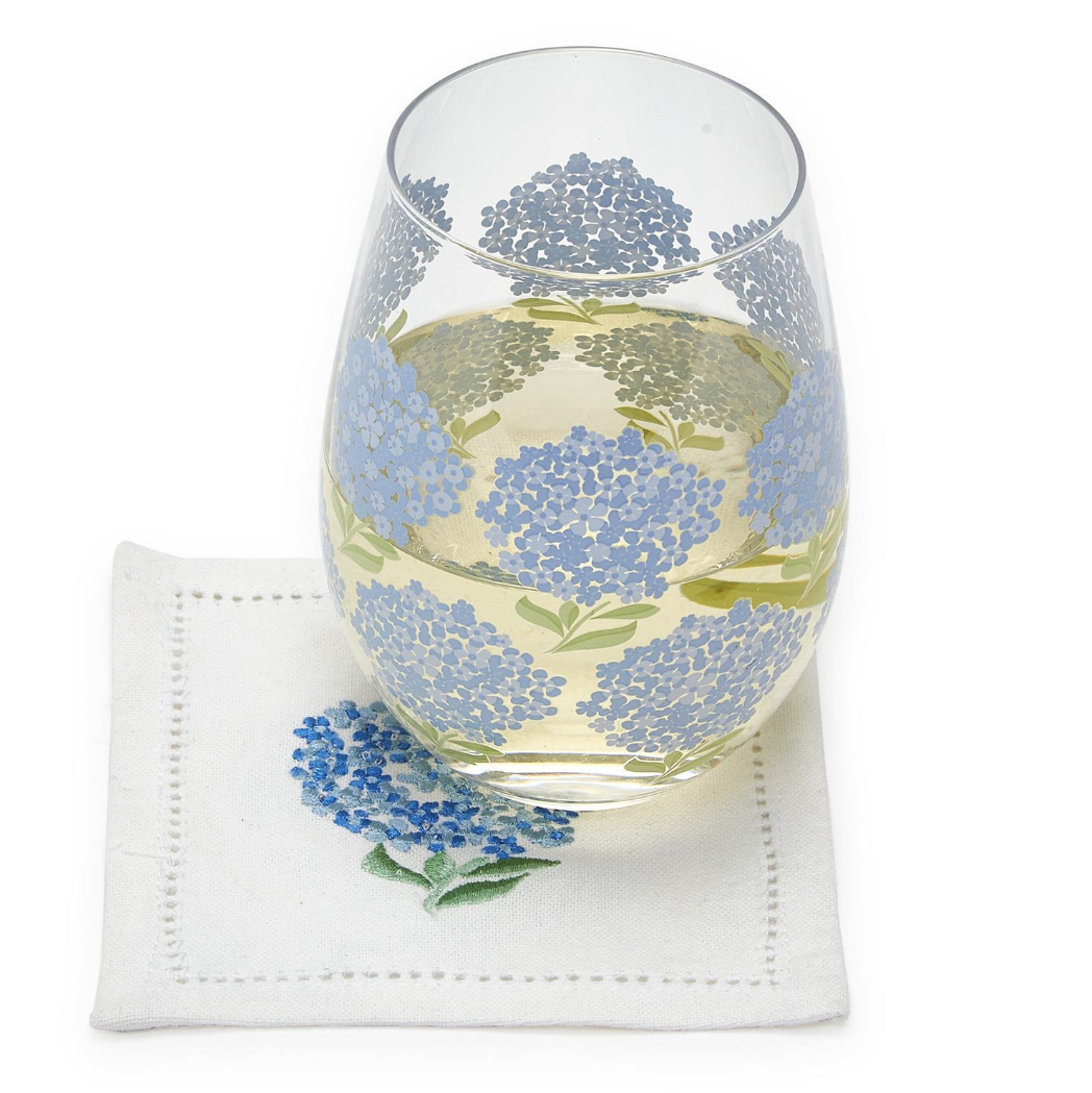 Hydrangea S/6 Hemstitch Cocktail Napkins