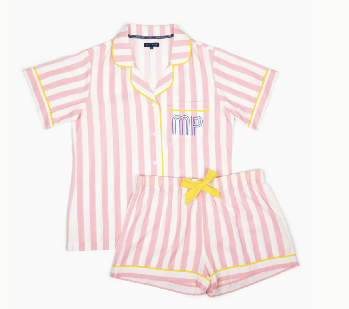 Retro Stripe Pajama Shorts Set