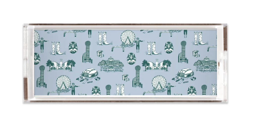 Dallas Toile Lucite Tray