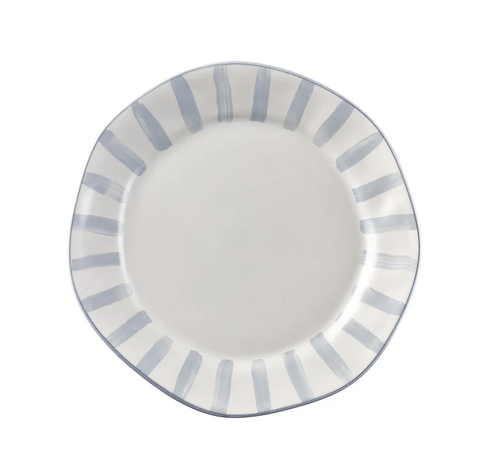 Azores Stripe Salad Plate - Blue Lagoon