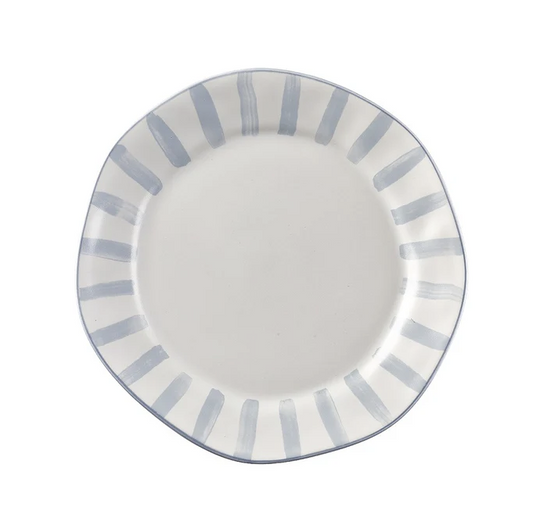 Azores Stripe Salad Plate - Blue Lagoon