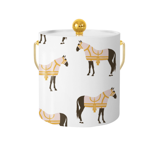 Horse and Tassel Lucite Ice Bucket