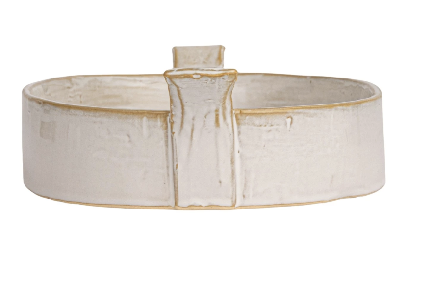 1 1/5 Quart Stoneware Baker with Handles, white