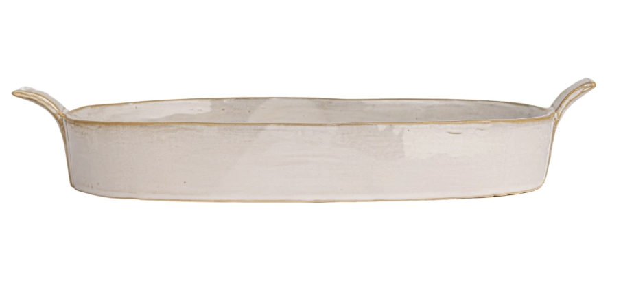 1 1/5 Quart Stoneware Baker with Handles, white