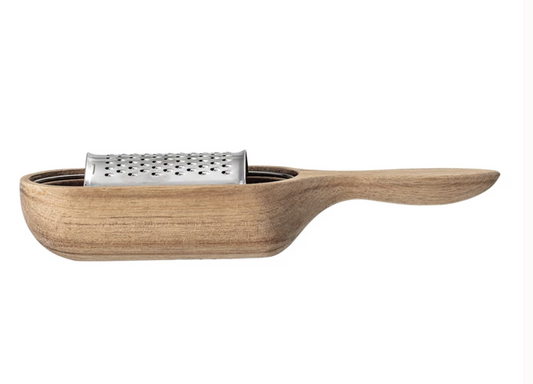 Wood and Stainless Steel Cheese Grater