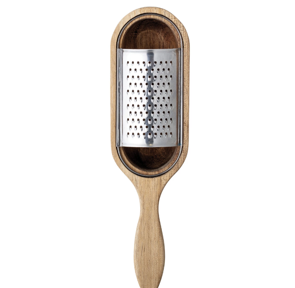 Wood and Stainless Steel Cheese Grater