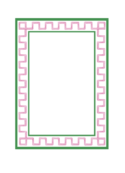 5x7 Pink Greek Key Border Notepad