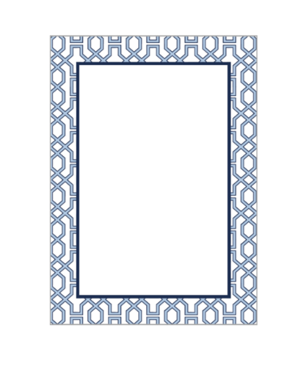 5x7 Trellis Blue Notepad