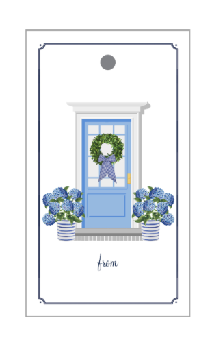 Hydrangea Front Door Full Color Gift Tags