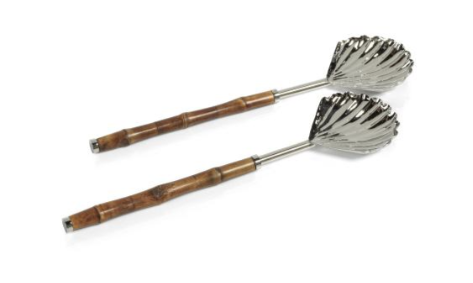 The Colony Bamboo and Nickel Server Set