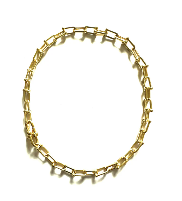 Metro Small Link Necklace, gold