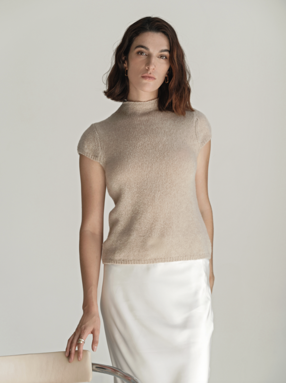 BRIGITTE Mock Neck Short Sleeve
