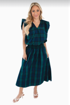 The Harlan Plaid Midi Skirt