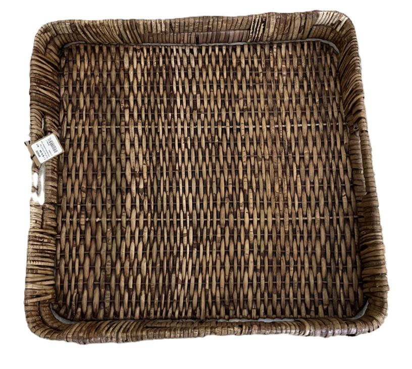 Hand-woven Rattan Tray with Handle