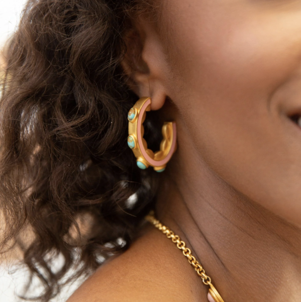 Turquoise Sea Hoop Earrings