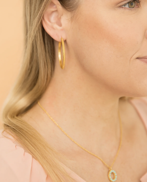 Studded Hoop Earrings 